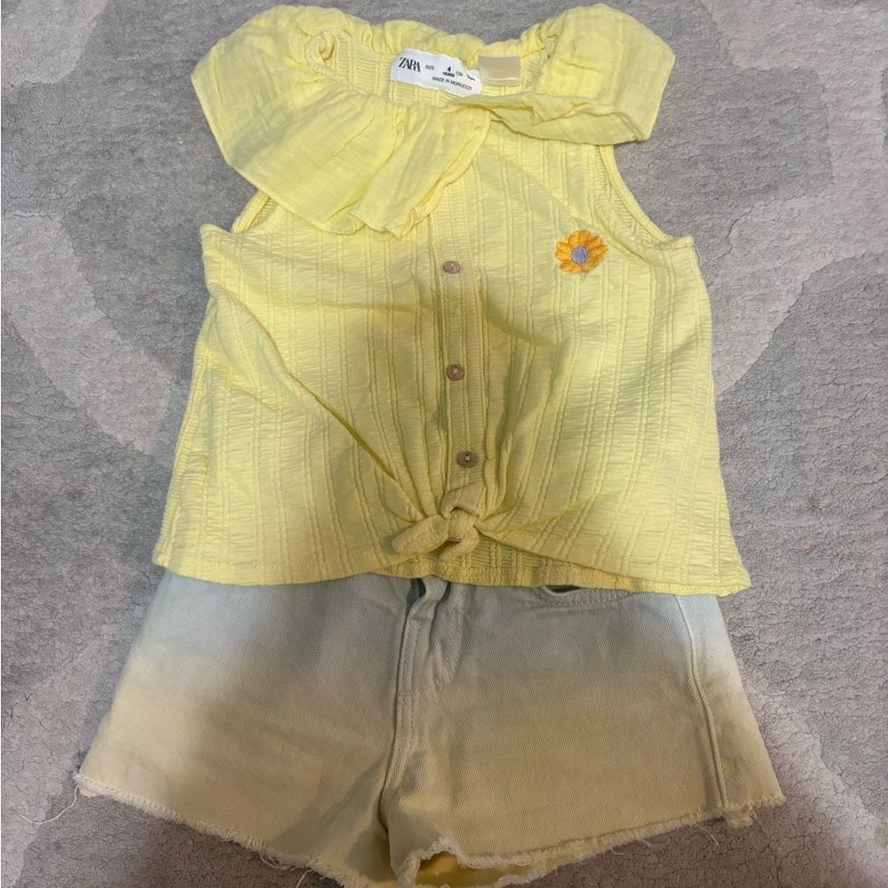 Zara Kids Sunny Yellow Ruffled Top